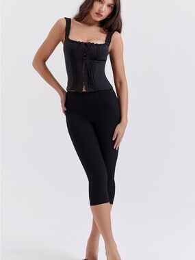 House of CB HALIMA Black Capri Trousers SIZE SAMLL